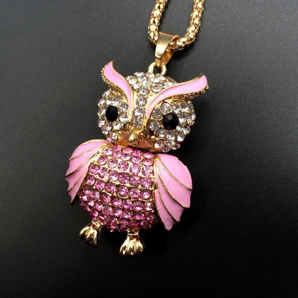 Beautiful sparkling Pink Owl pendant necklace not included. - Picture 4 of 5